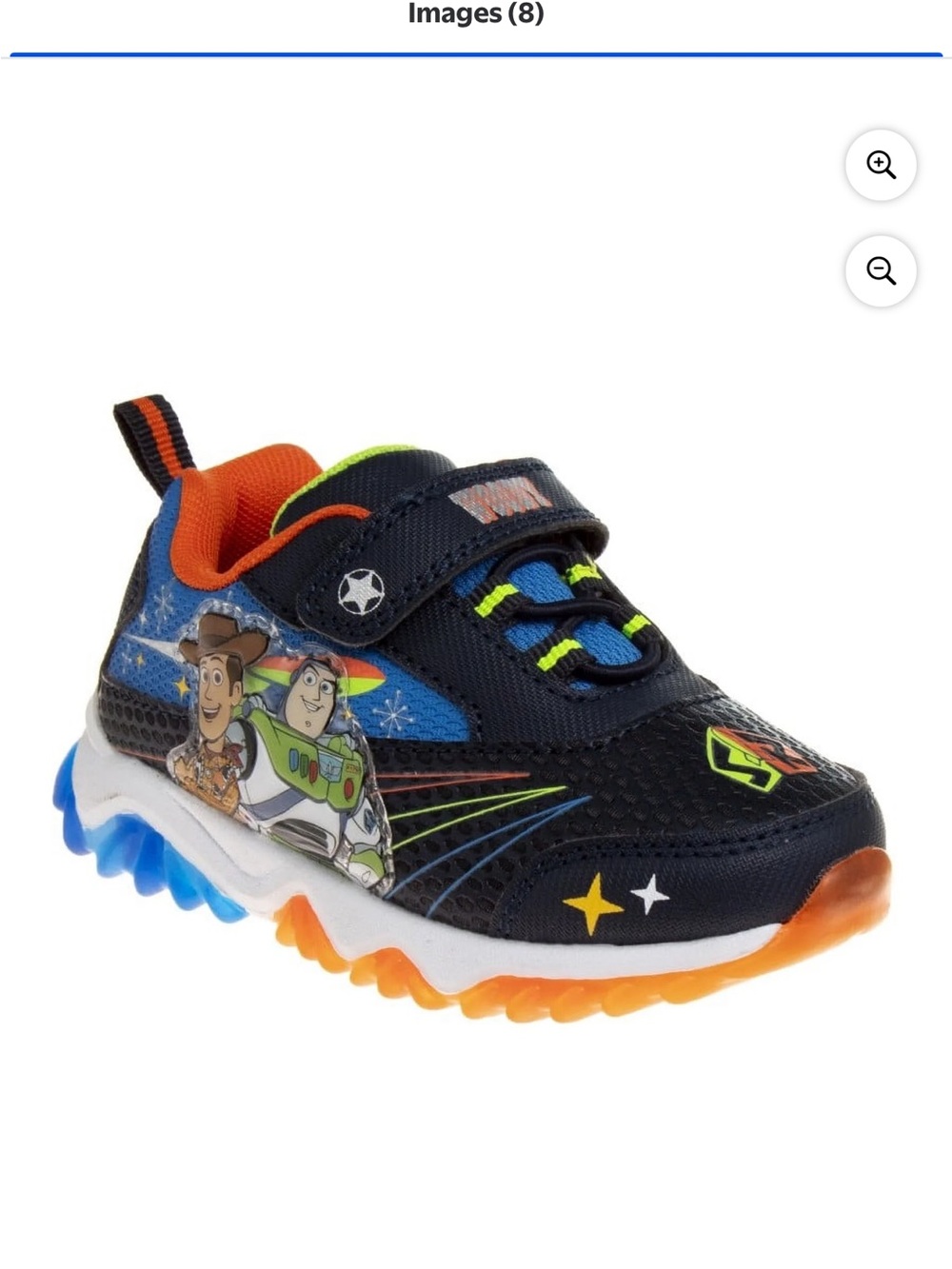 Disney Toy Story Toddler’s Navy and Orange Light-Up Sneakers